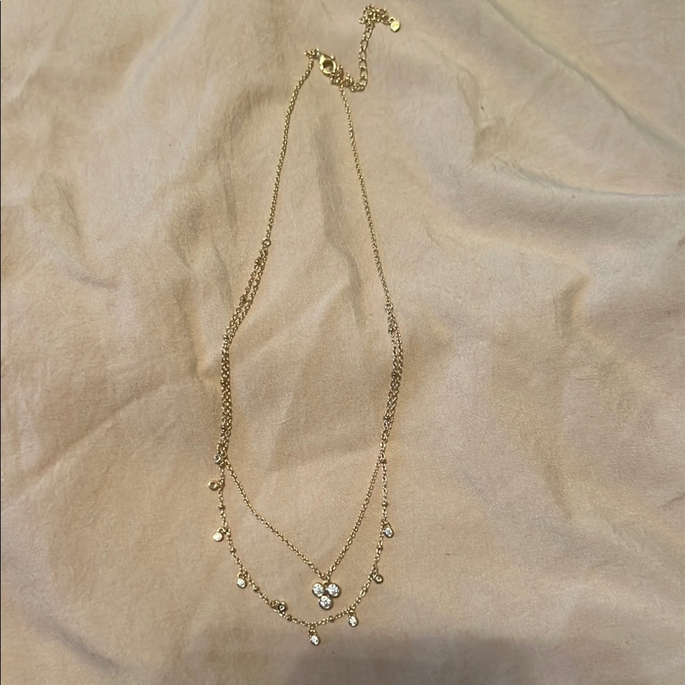 Gold Minimalist Necklace with Dainty Chain and Beads